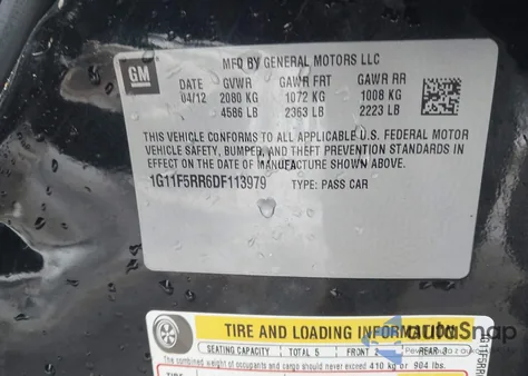 2013 Chevrolet Malibu Eco Premium Audio из США, поврежденный, VIN 1G11F5RR6DF113979